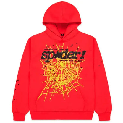 Sp5der Pink V2 Hoodie Red