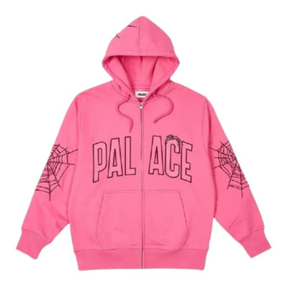 Sp5der Zip Hoodie Shock Pink Palace Logo