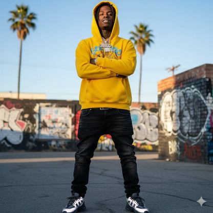 Sp5der 555555 Angel Number Hoodie Yellow