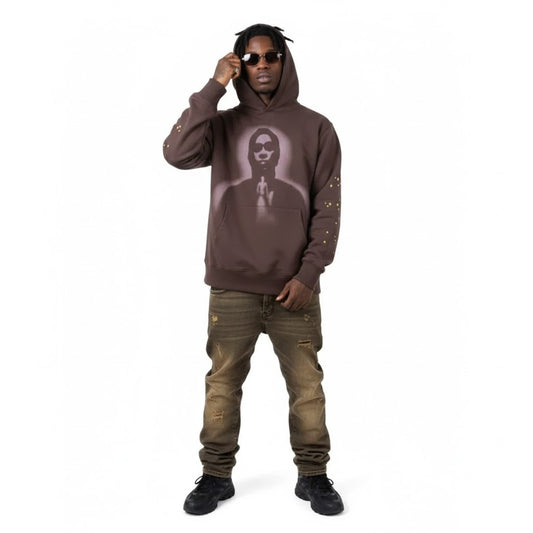 Sp5der Thug Hoodie Angel Brown