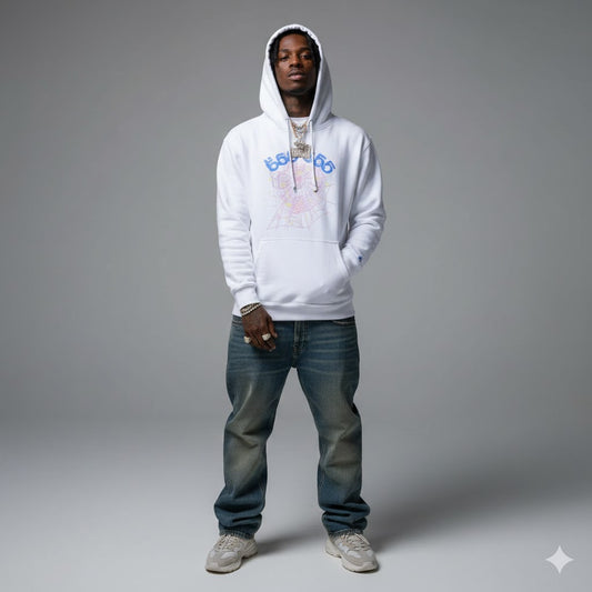 Sp5der Young Thug 555555 Angel Hoodies Men Women White