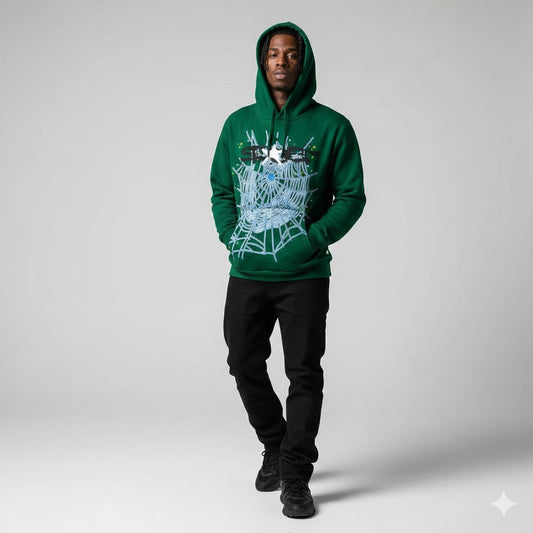 Sp5der Web Hoodie Hunter Green