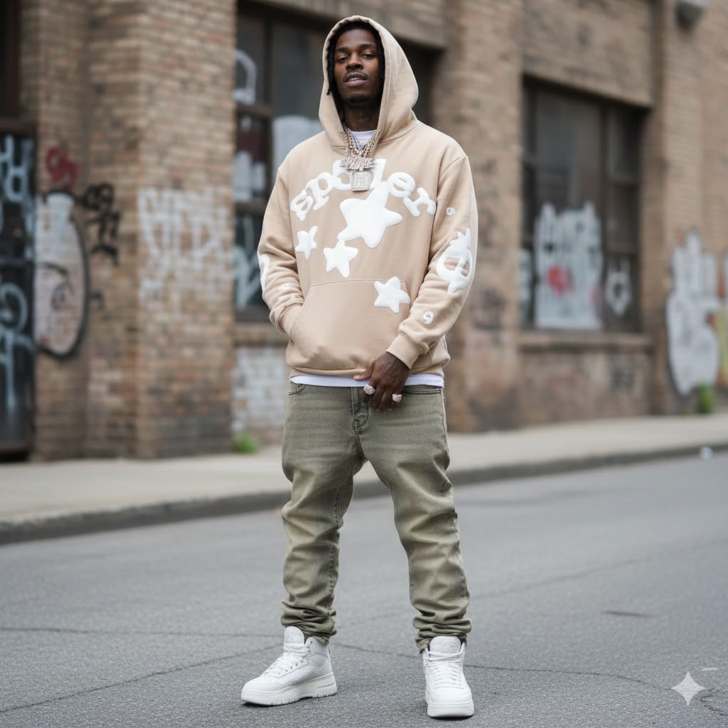 Sp5der Beluga Hoodie Light Brown